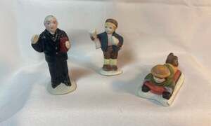 Lemax Porcelain Figures Lot of 3 Christmas Village